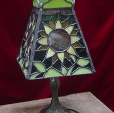 lámpara de vitral diseño girasol