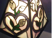Lampara de vitral diseño de rosas