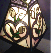 Lampara de vitral diseño de rosas