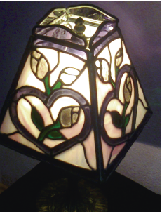 Lampara de vitral diseño de rosas